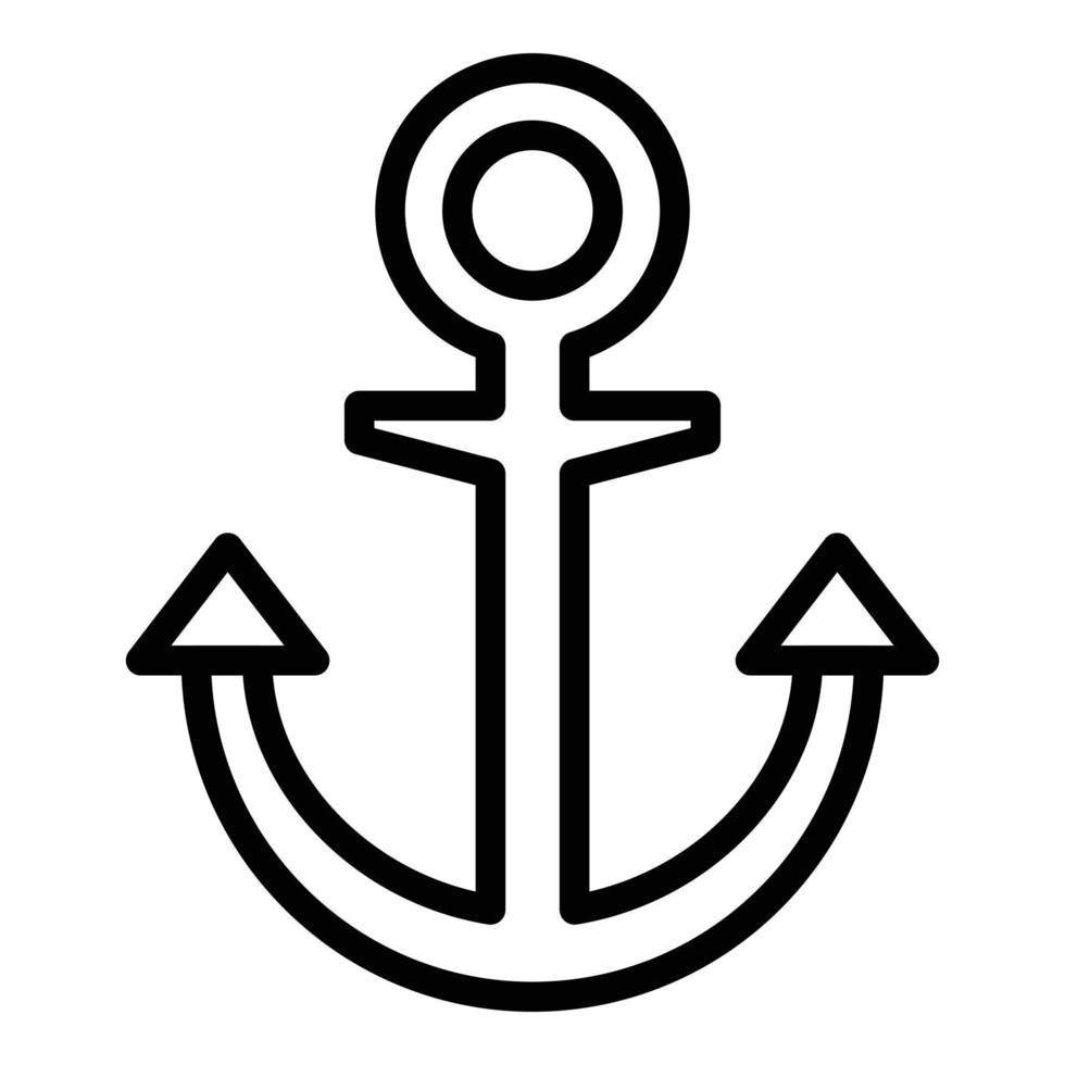 Marine Anker Symbol Umrissvektor. Marineboot vektor