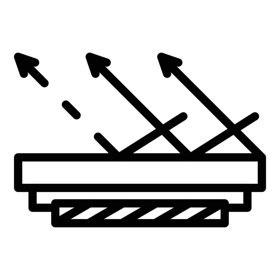 Symbol für schalldichtes Material, Umrissstil vektor