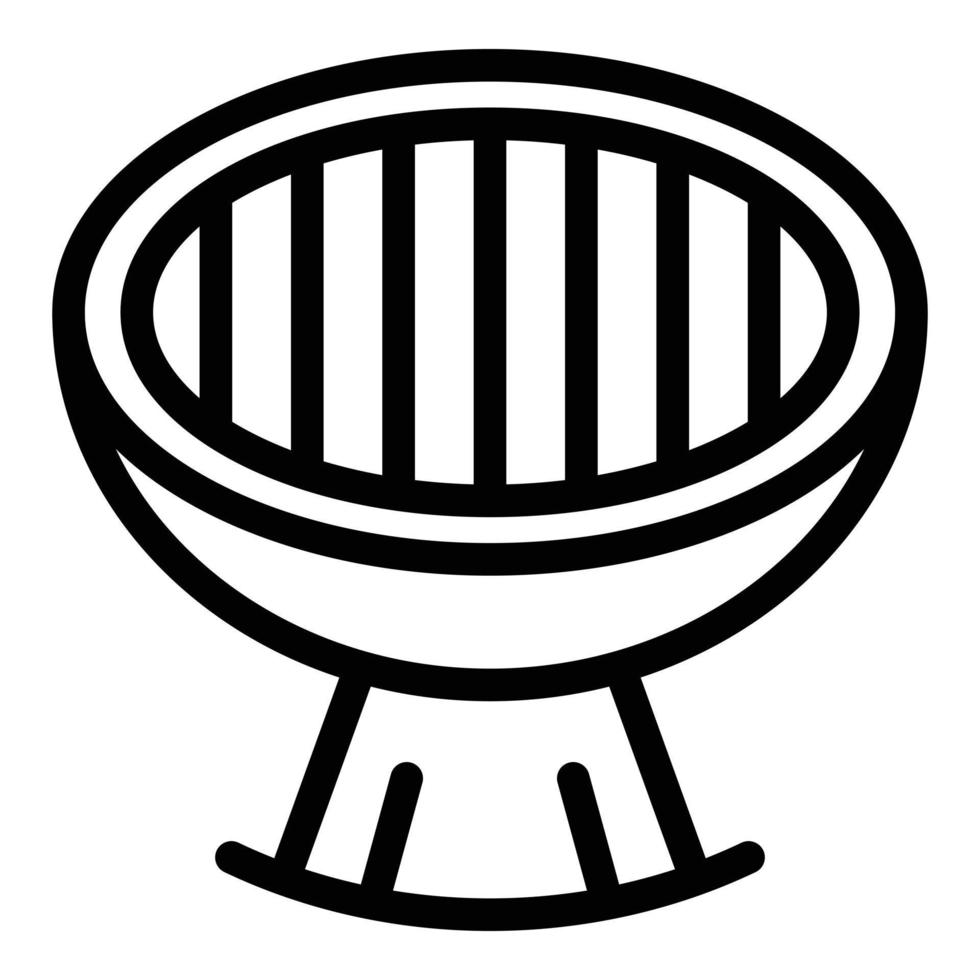 utomhus- grill ikon, översikt stil vektor