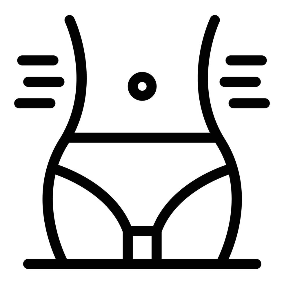 kropp midja ikon, översikt stil vektor