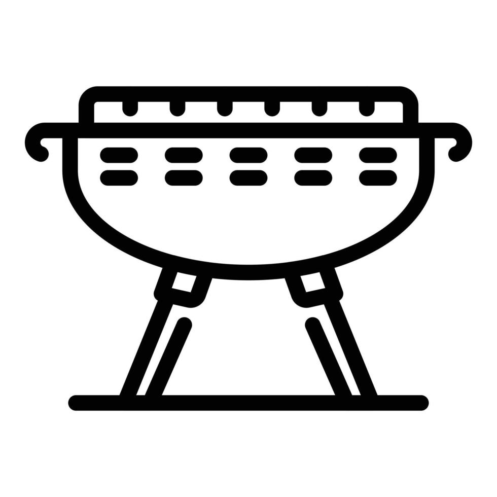 Grill-Kohlenbecken-Symbol, Umrissstil vektor