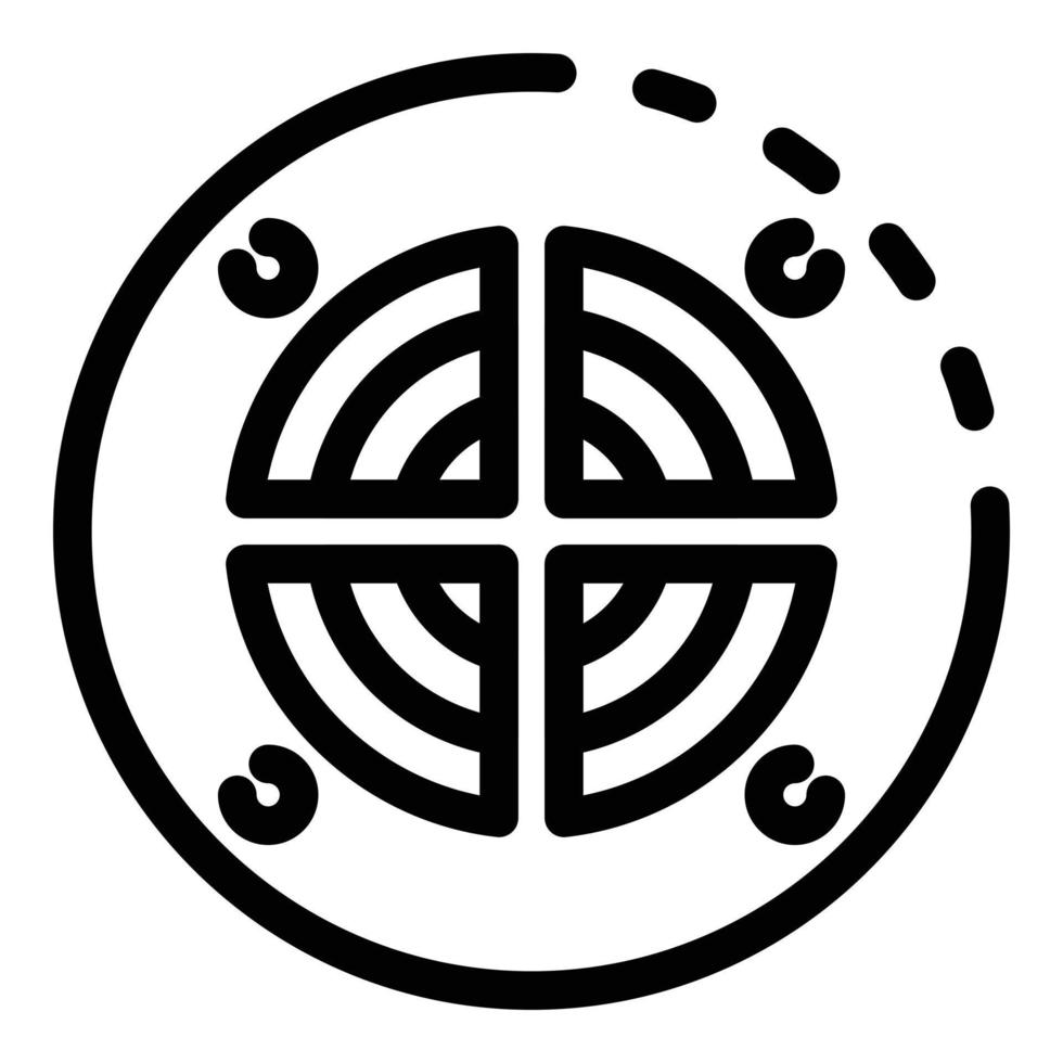 rundes Lüftungsgitter-Symbol, Umrissstil vektor