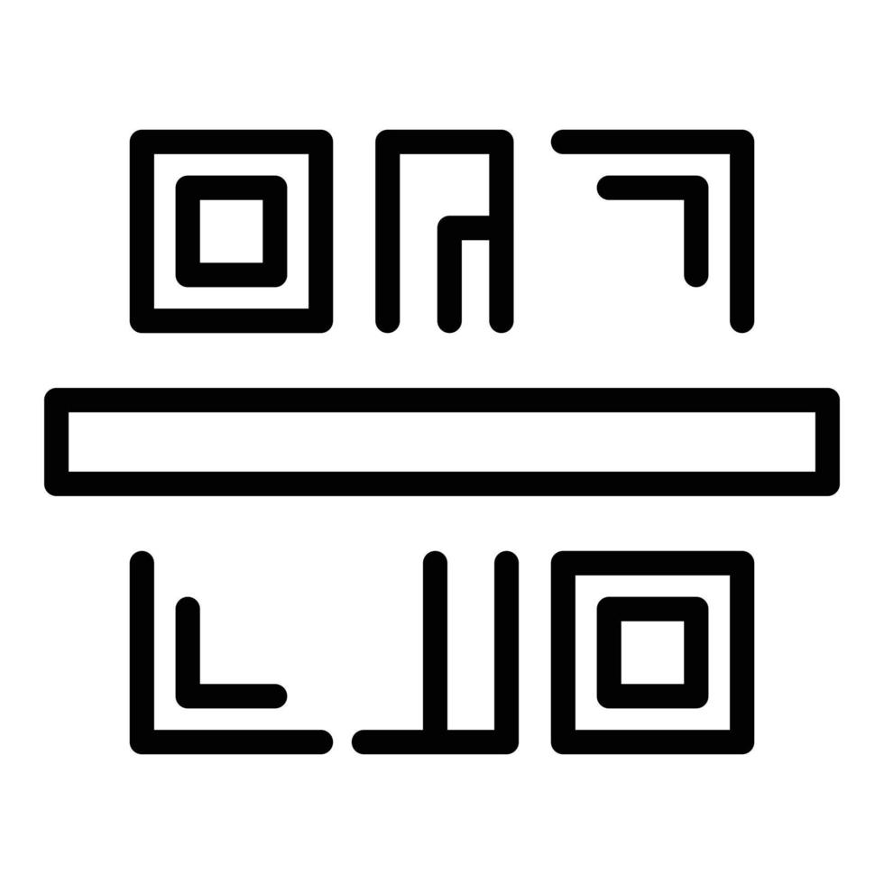 überprüfen des qr-code-symbol-umrissvektors. Handy scannen vektor