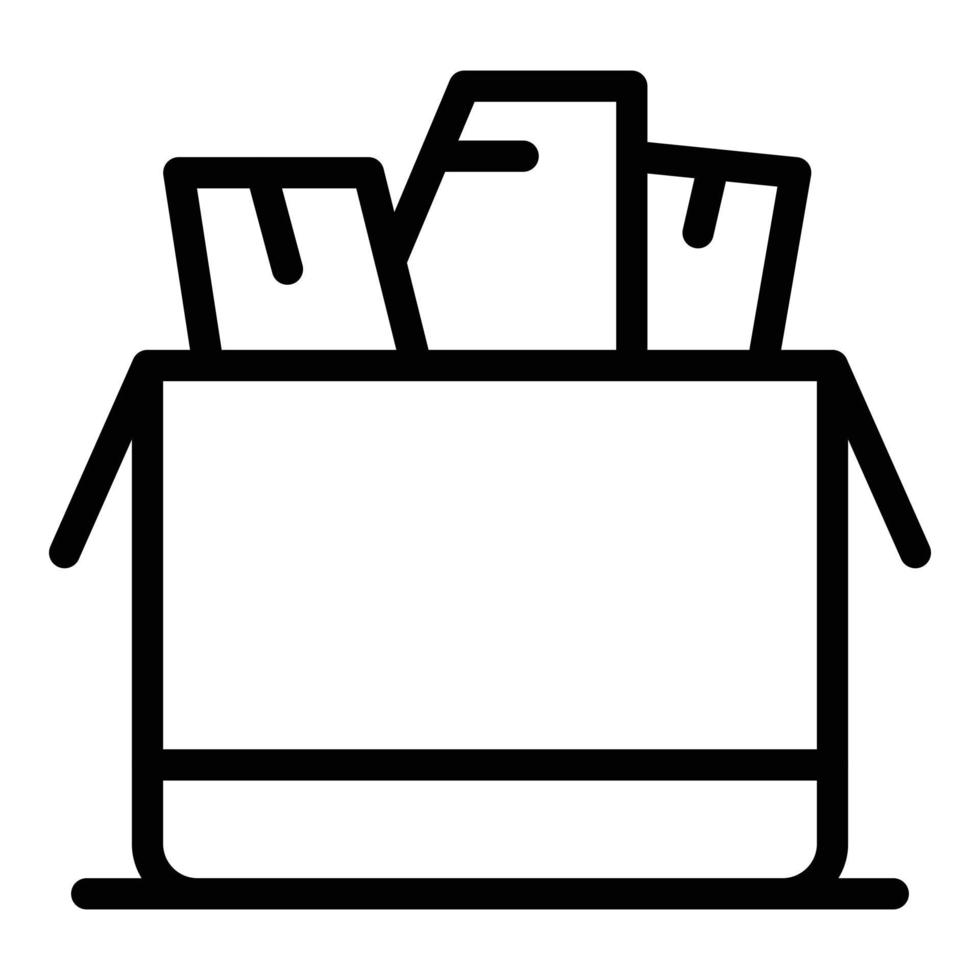 Einkaufsbox-Symbol, Umrissstil vektor