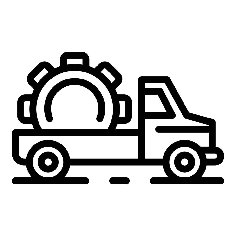hybrid bogsera lastbil ikon, översikt stil vektor
