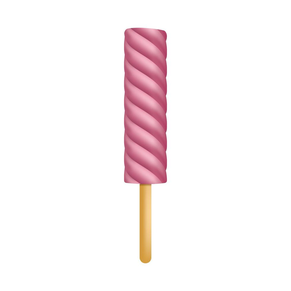 Marshmallow auf Stick-Symbol, realistischer Stil vektor