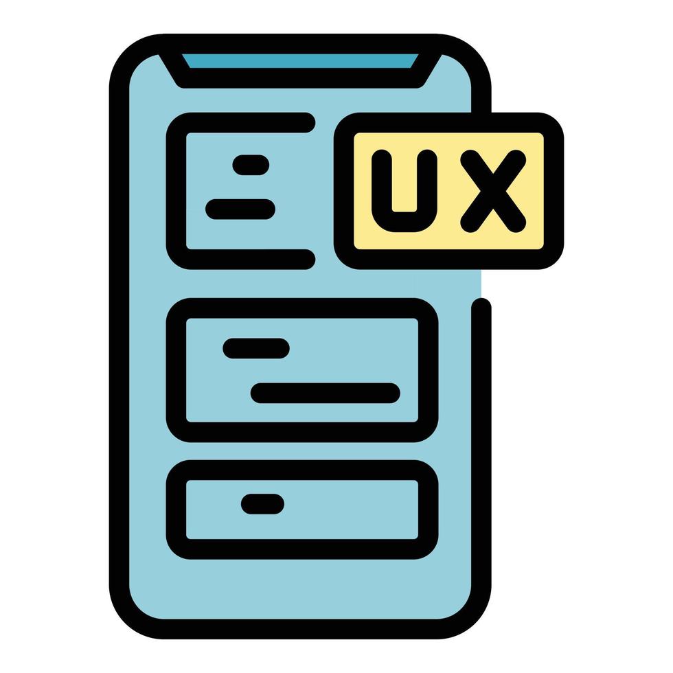 Smartphone-UX-Interaktionssymbol Farbumrissvektor vektor