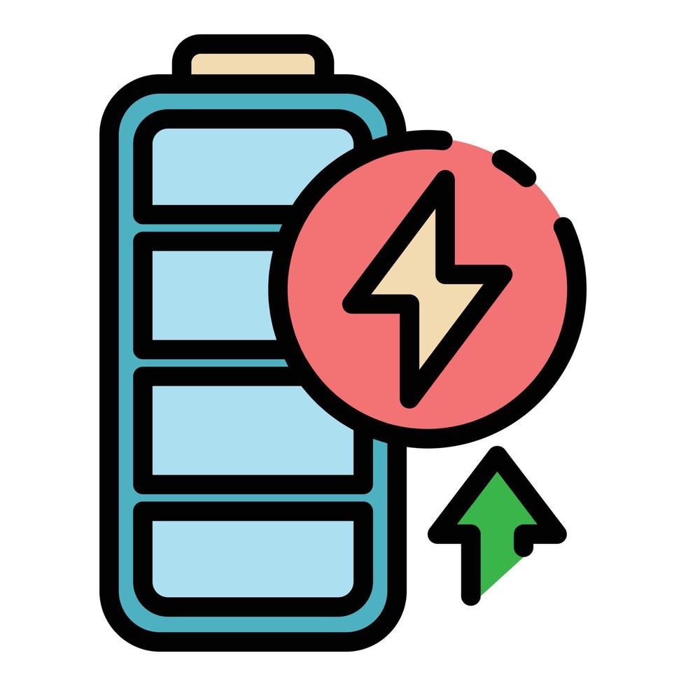 laddning batteri ikon Färg översikt vektor