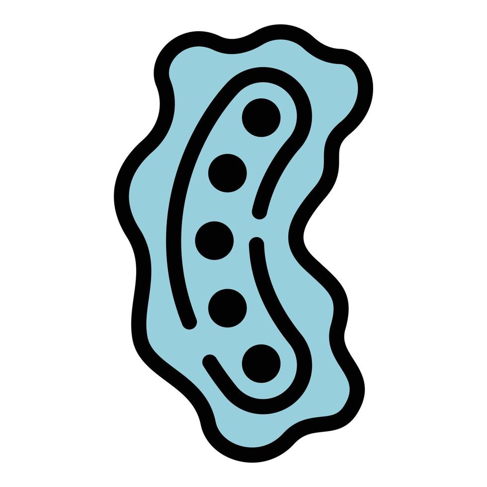 Magen Mikroorganismus Symbol Farbe Umriss Vektor