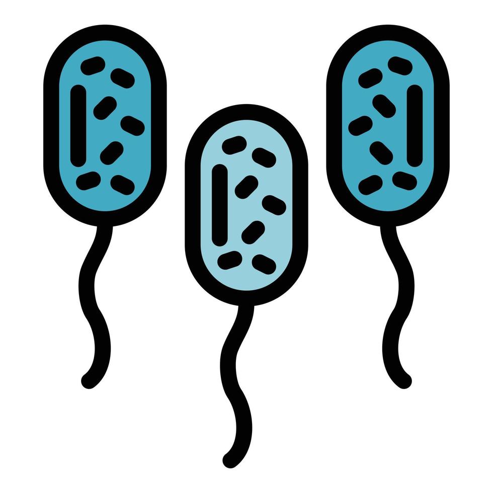 probiotika mikroorganism ikon Färg översikt vektor