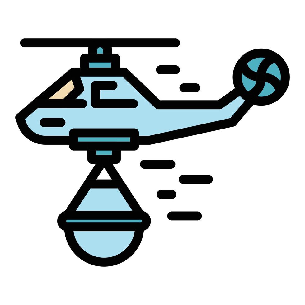 Rettungshubschrauber Symbol Farbe Umriss Vektor