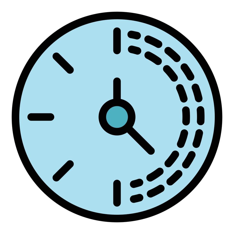 Countdown-Stoppuhr-Symbol Farbumrissvektor vektor