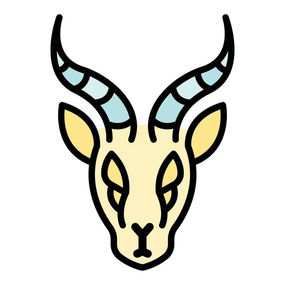 Kopf Gazelle Symbol Farbe Umriss Vektor