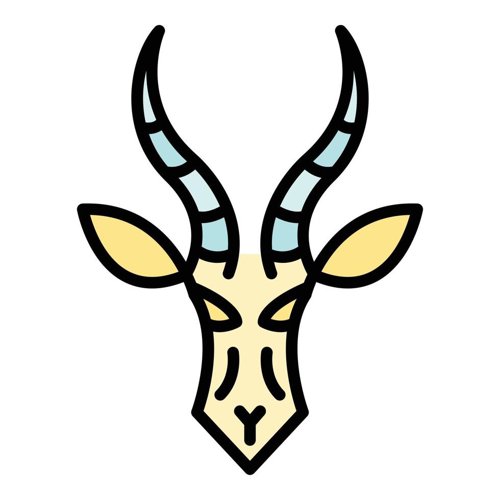 Tier Gazelle Symbol Farbe Umriss Vektor