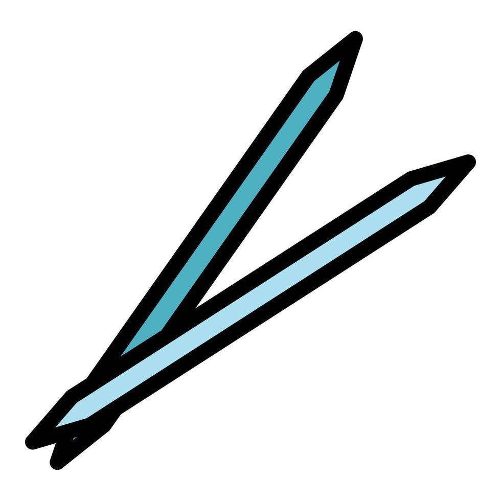 bambu tandpetare ikon Färg översikt vektor