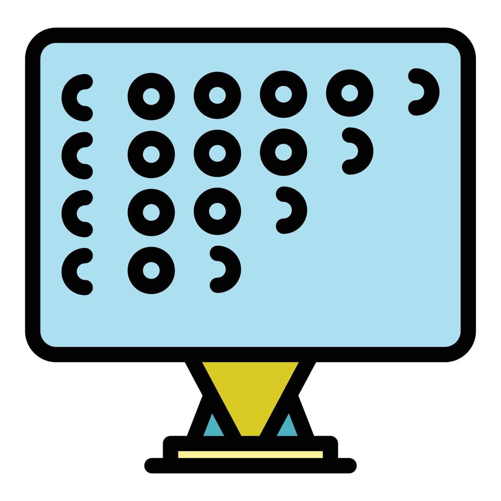 Code auf dem Farbumrissvektor des Monitorsymbols vektor