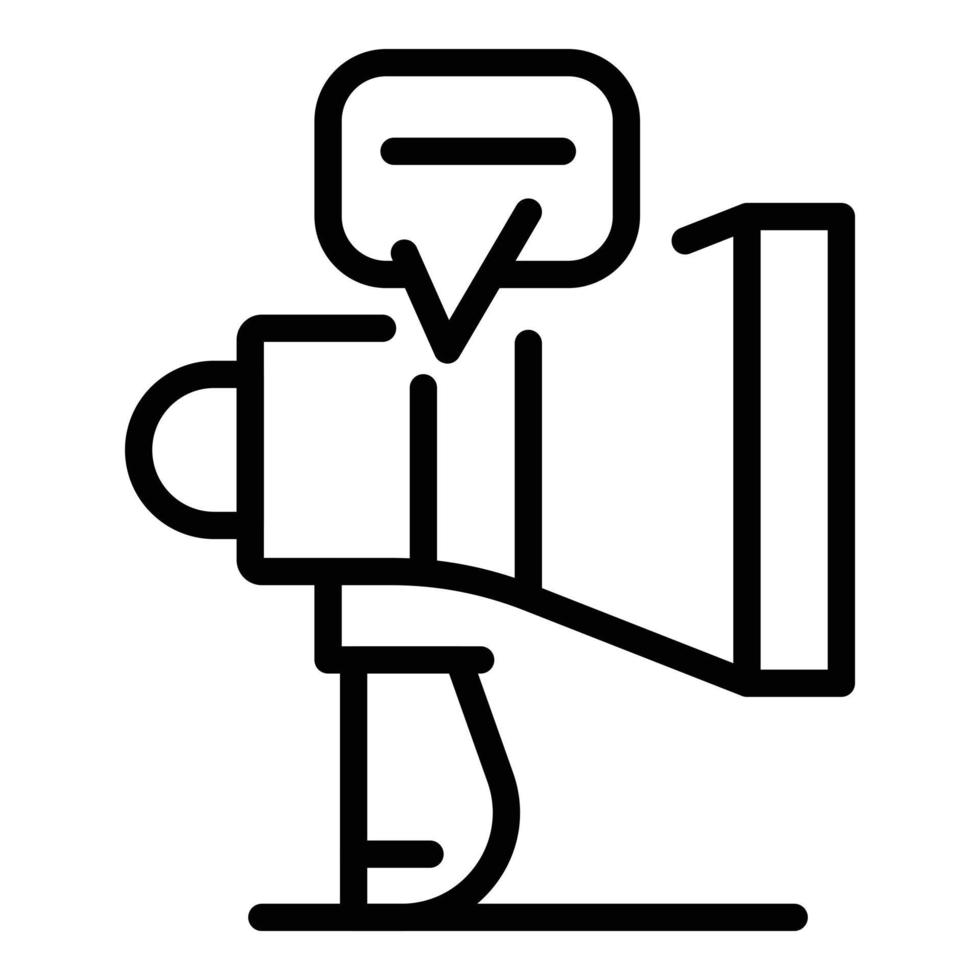 bärbar megafon ikon, översikt stil vektor