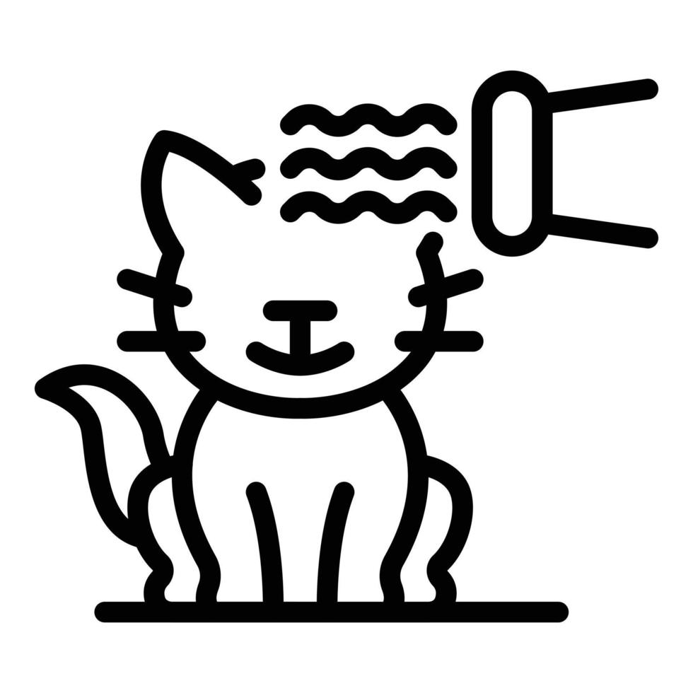 Bräutigam Katze Fön Symbol, Outline-Stil vektor