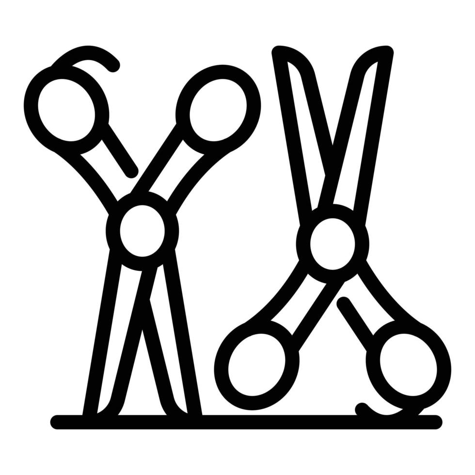 Stahlscheren-Groomer-Symbol, Outline-Stil vektor