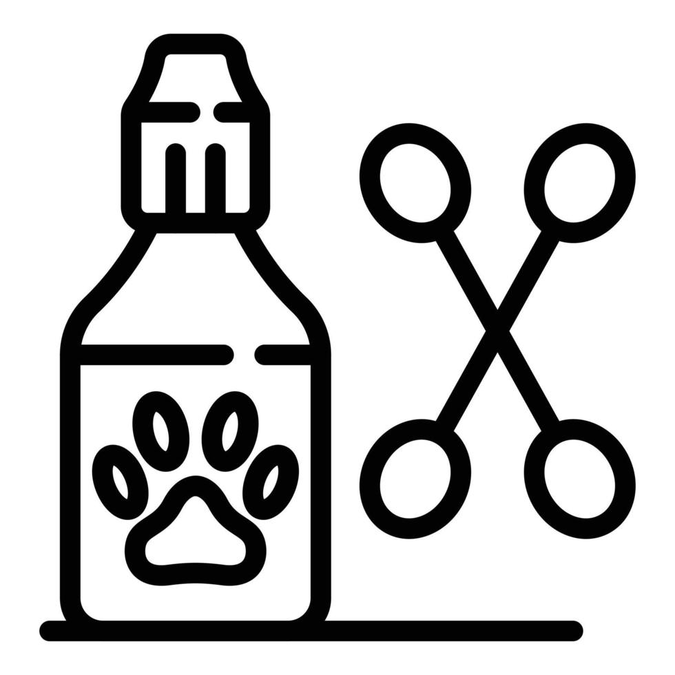 Groomer-Flaschensymbol, Umrissstil vektor