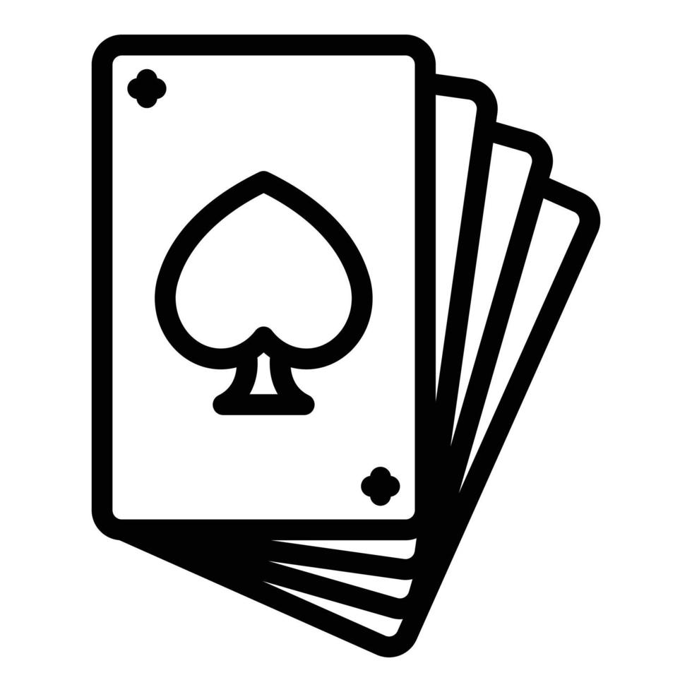 Poker-Casino-Karten-Symbol, Umrissstil vektor
