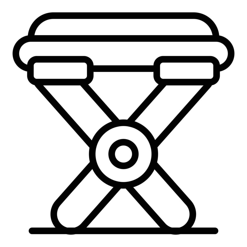 tragbarer Stuhl-Symbol-Umrissvektor. Klappstuhl vektor