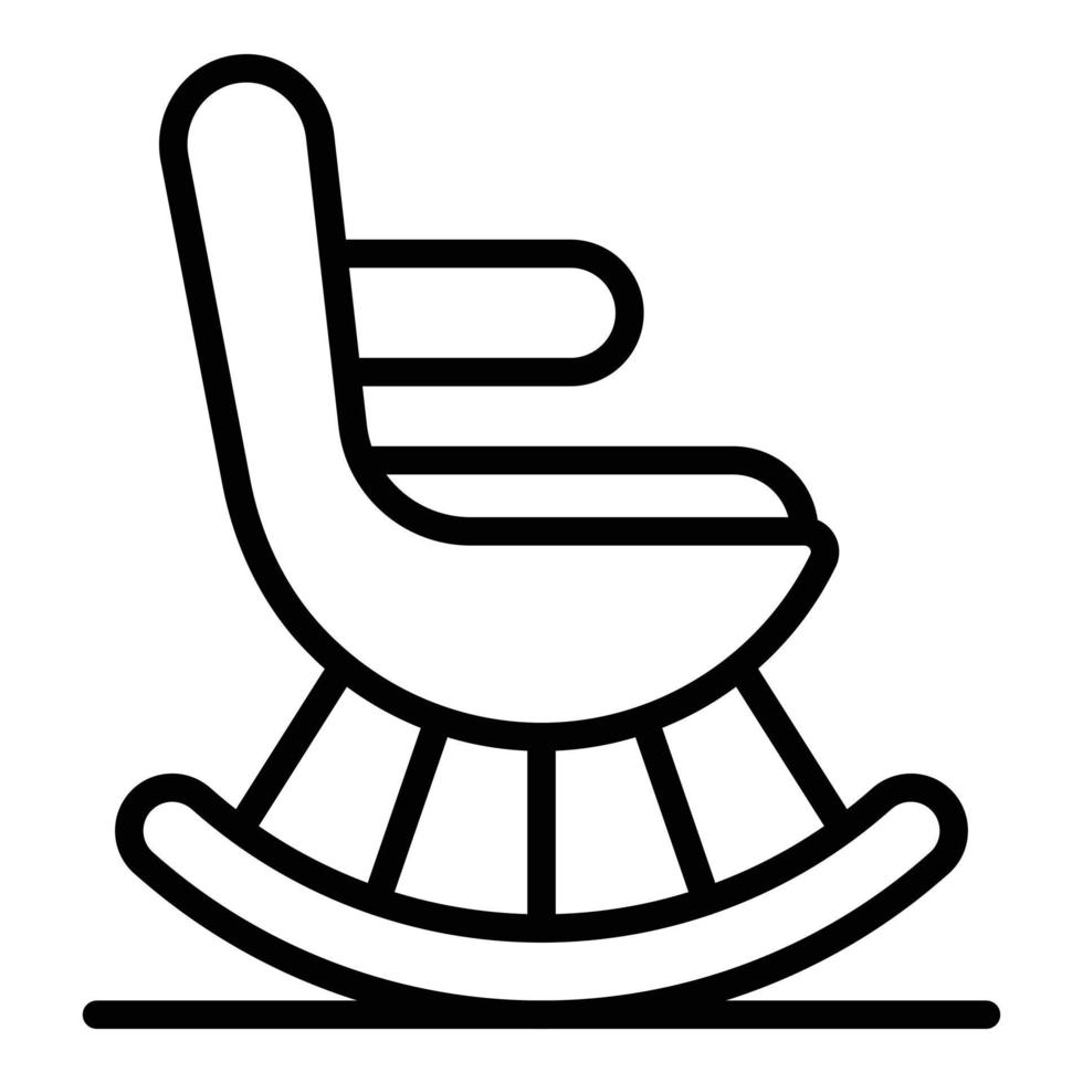 gungande stol ikon översikt vektor. gammal koppla av vektor