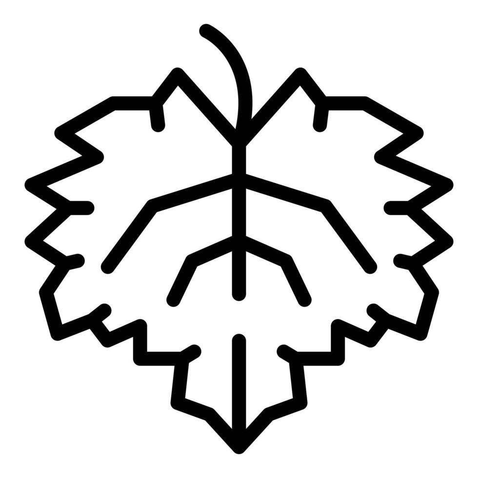 Traubenblatt-Symbol, Umrissstil vektor