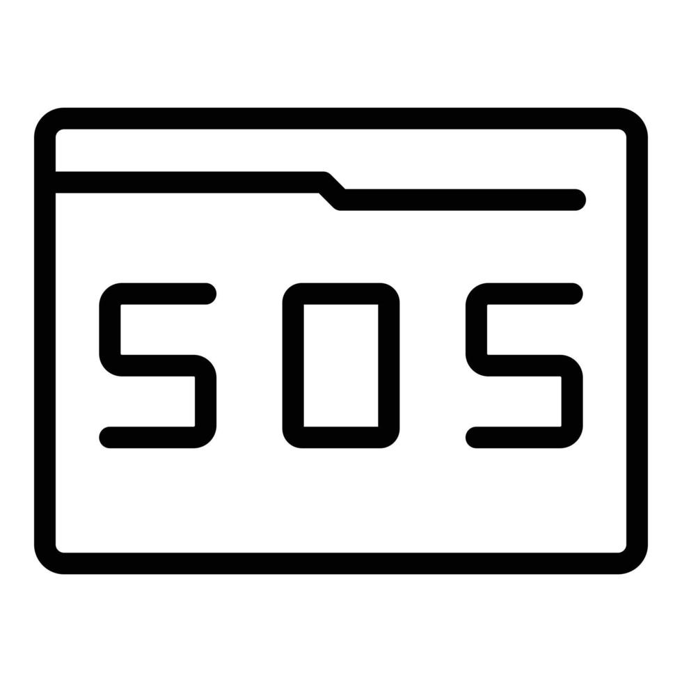 SOS-Ordnersymbol Umrissvektor. Notruf vektor
