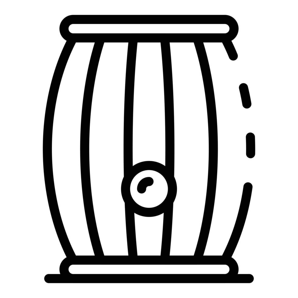 trä- tunna ikon, översikt stil vektor