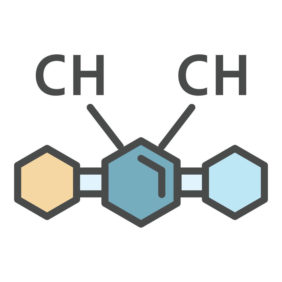 ch chemische Substanz Symbol Farbe Umriss Vektor