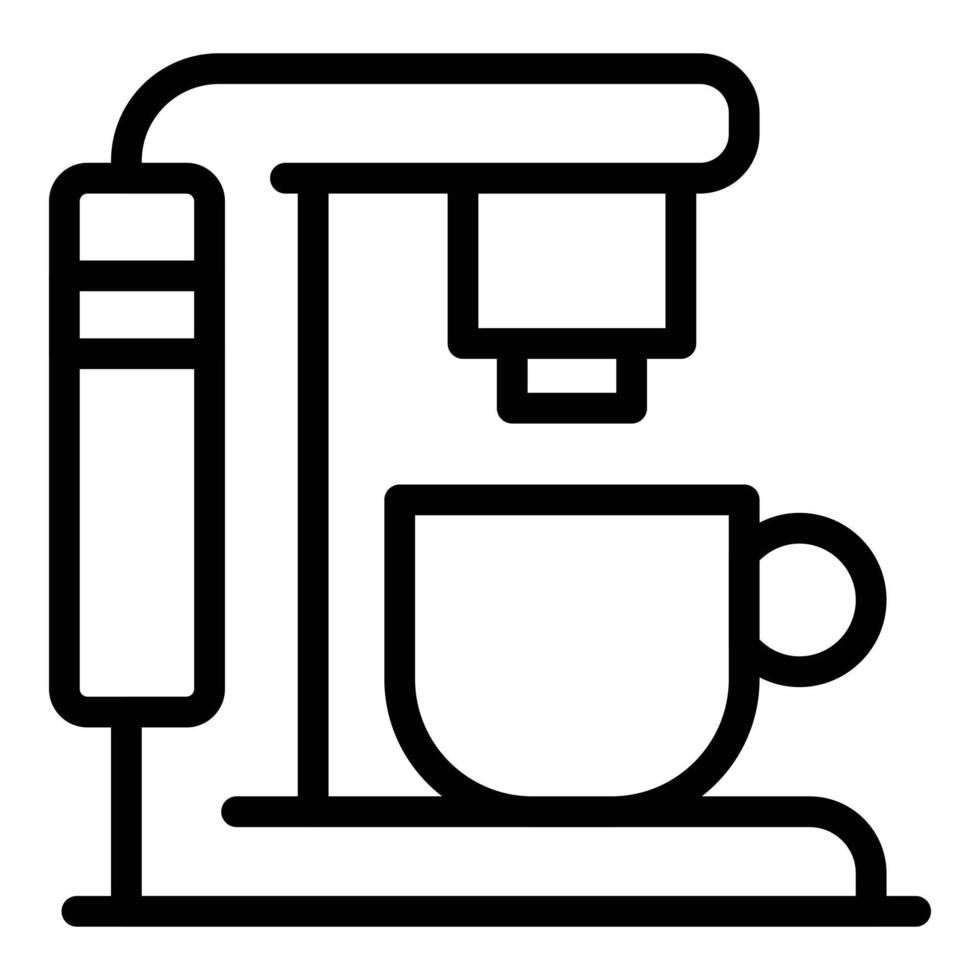 ny kaffe maskin ikon, översikt stil vektor