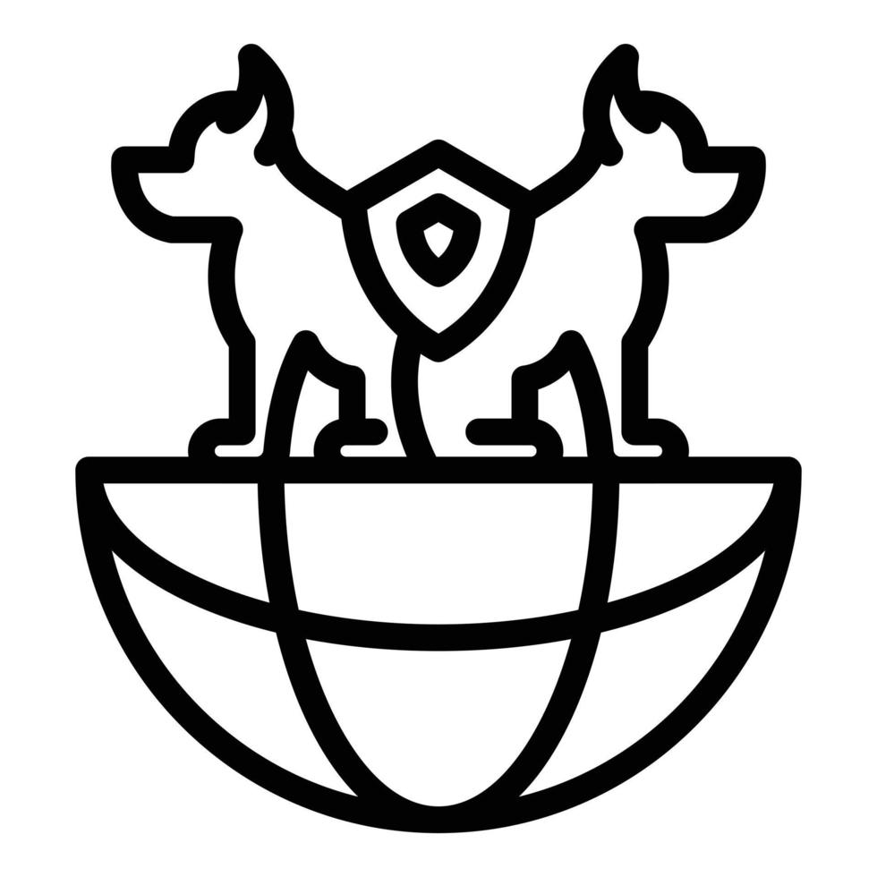 Symbol für globales Hundetraining, Umrissstil vektor
