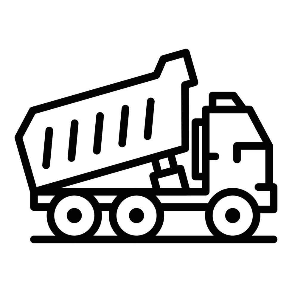 lastbil tippvagn ikon, översikt stil vektor