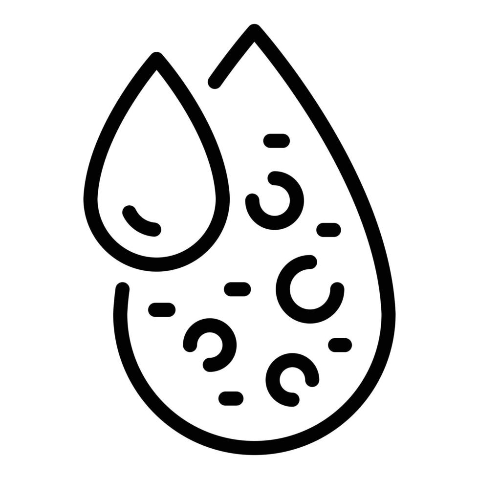 Wassertropfen-Symbol für Biogefährdung, Umrissstil vektor