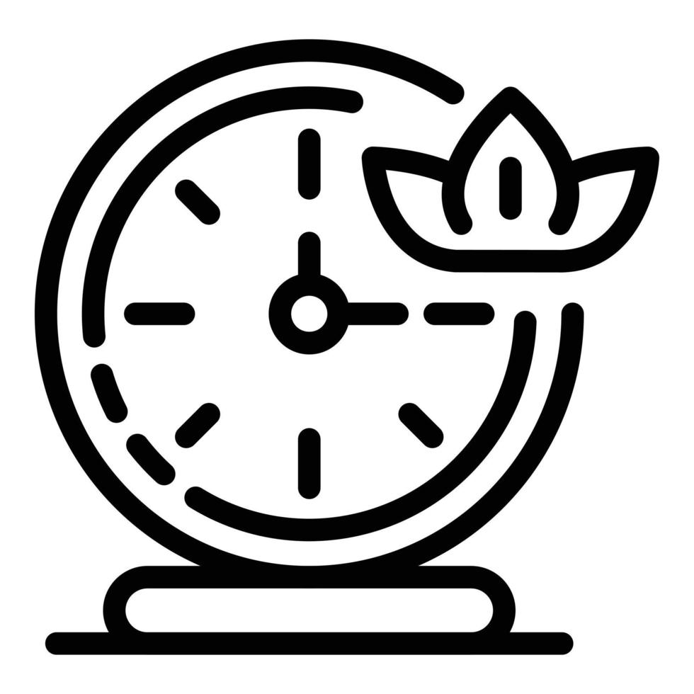 Uhr und Lotus-Symbol, Umrissstil vektor