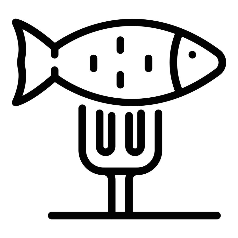fisk måltid ikon, översikt stil vektor