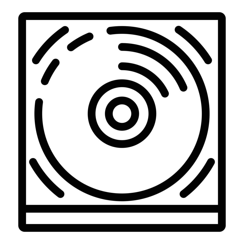 audio disk ikon, översikt stil vektor