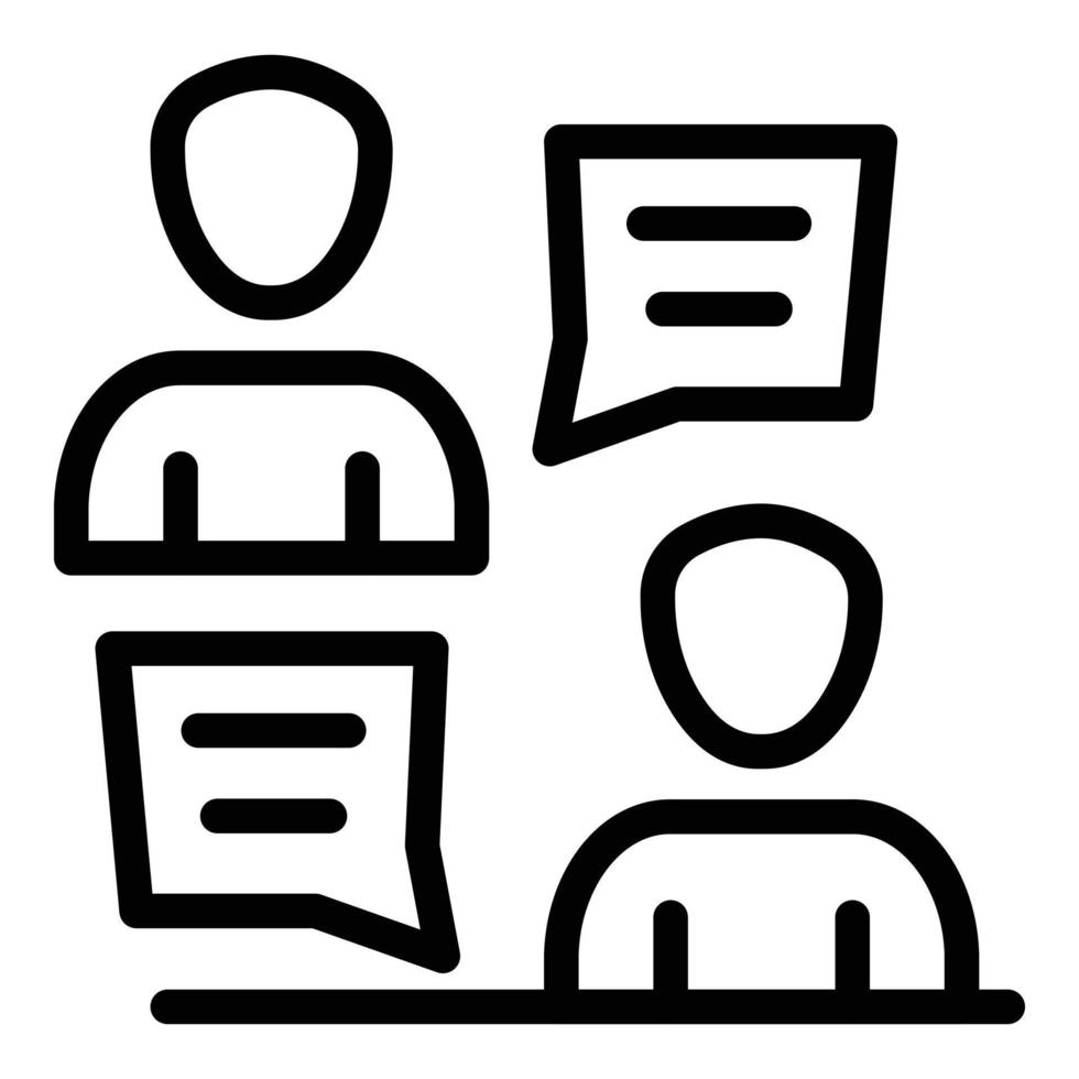 uppkopplad kommunikation av två ikon, översikt stil vektor
