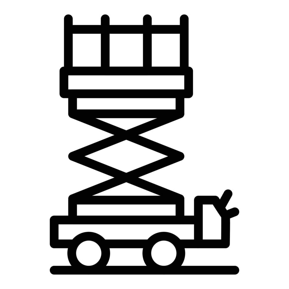 rivning hiss plattform ikon, översikt stil vektor