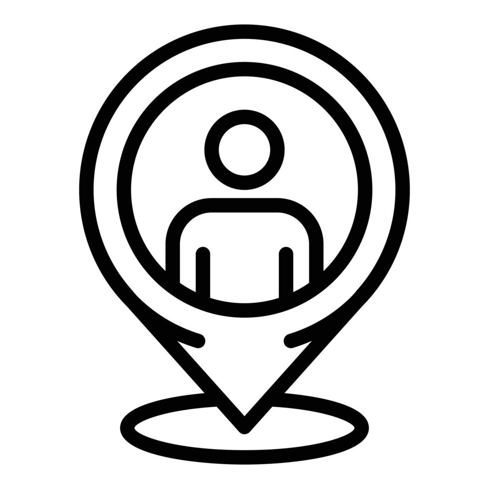 GPS-Pin Headhunter-Symbol, Umrissstil vektor