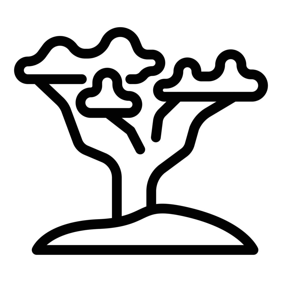 Safari-Baum-Symbol, Umrissstil vektor