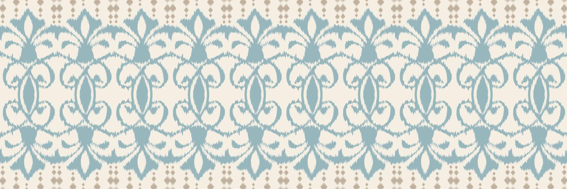 ikat gräns stam- sparre sömlös mönster. etnisk geometrisk batik ikkat digital vektor textil- design för grafik tyg saree mughal borsta symbol strängar textur kurti kurtis kurtas