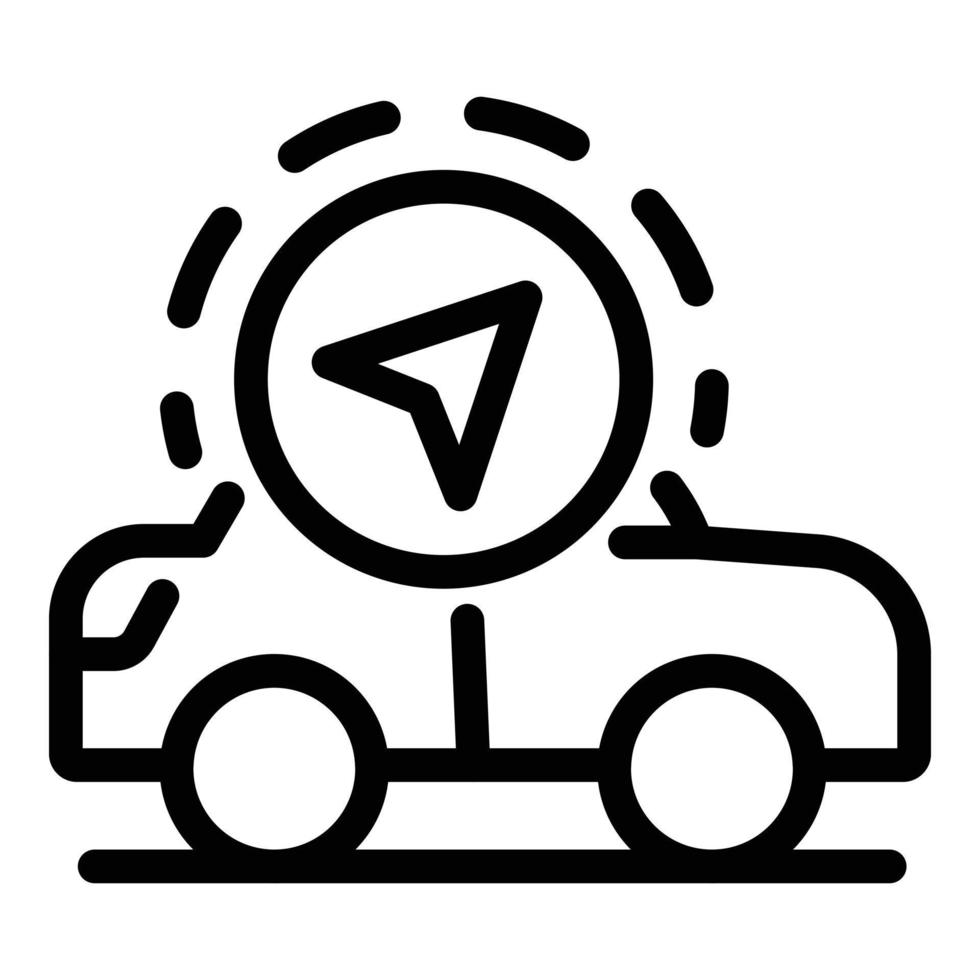 gps-taxi-steuersymbol, umrissstil vektor