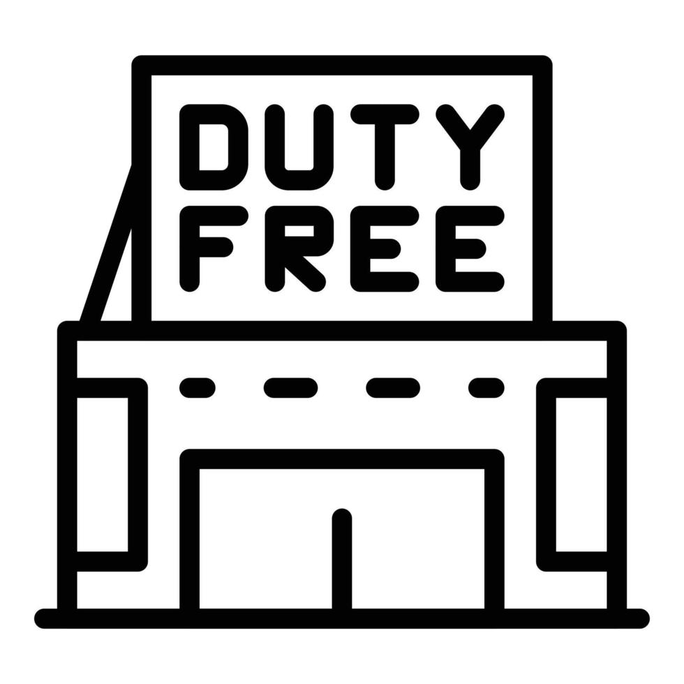 Duty-Free-Shop-Symbol, Umrissstil vektor