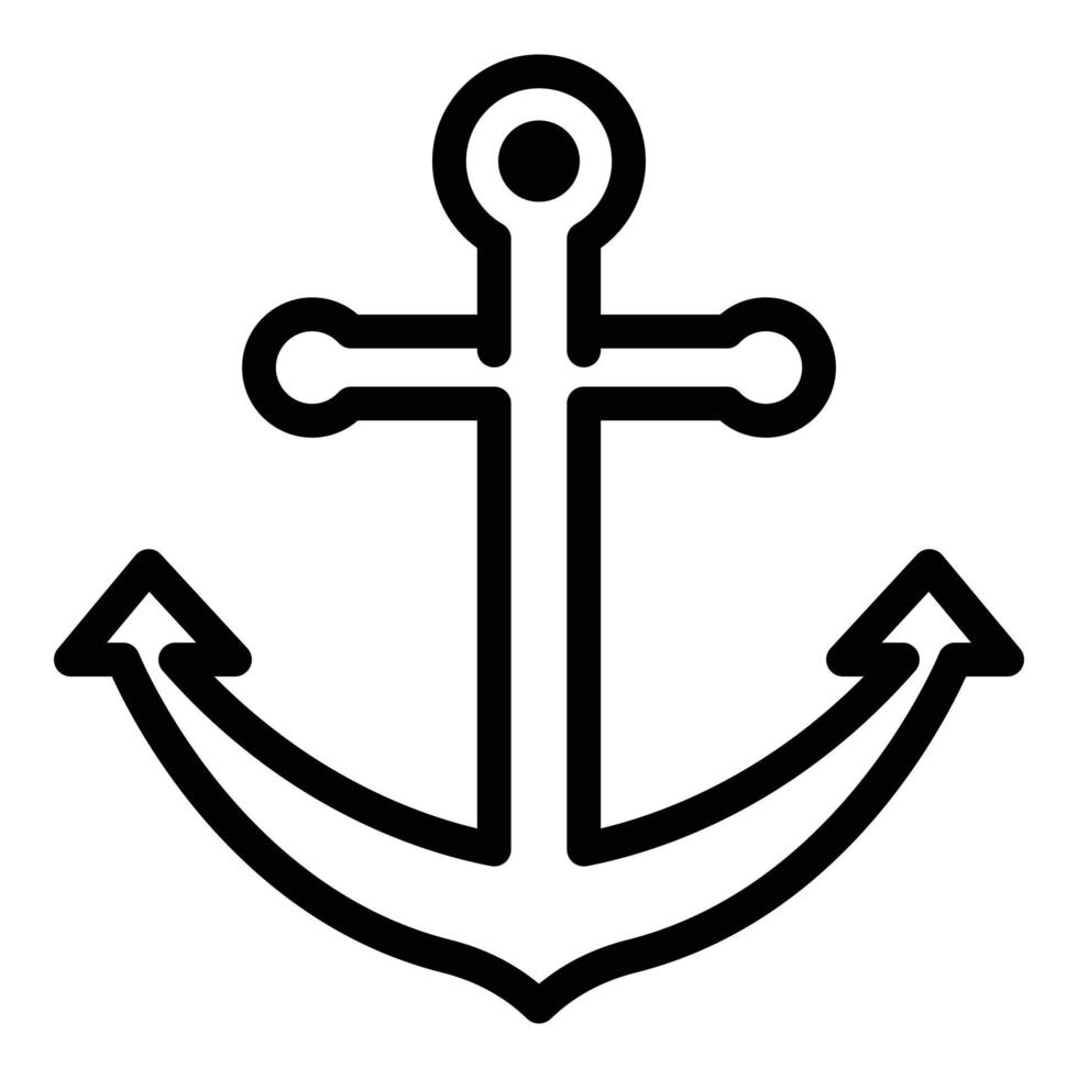 Kreuzfahrtschiff-Ankersymbol, Umrissstil vektor