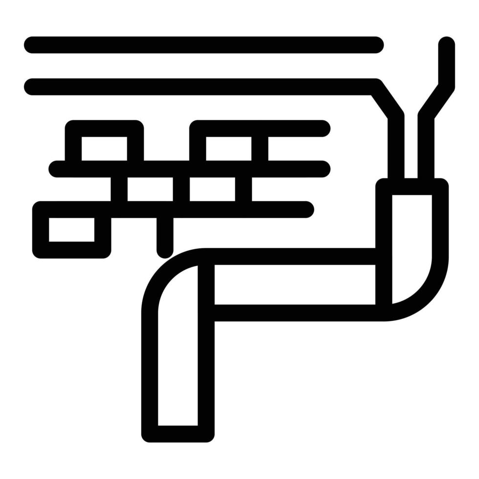 Dachrinnensymbol aus Backstein, Umrissstil vektor