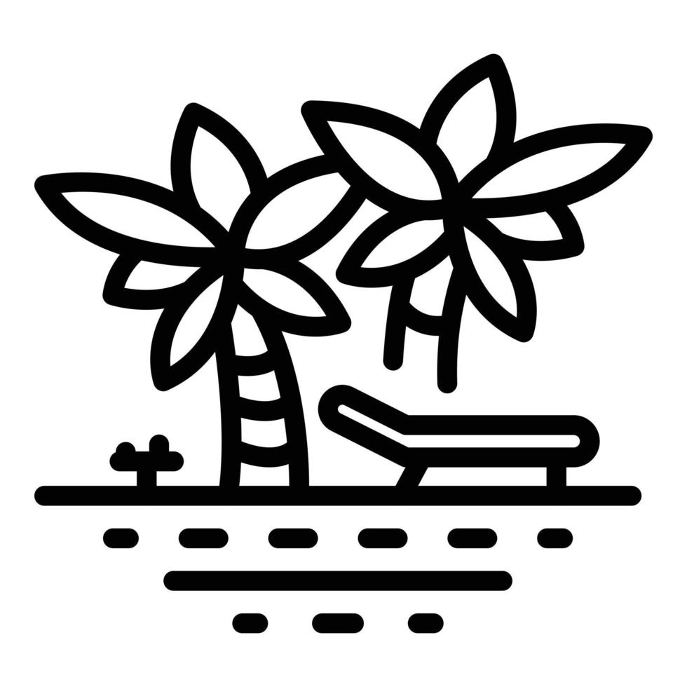 handflatan träd strand ikon, översikt stil vektor