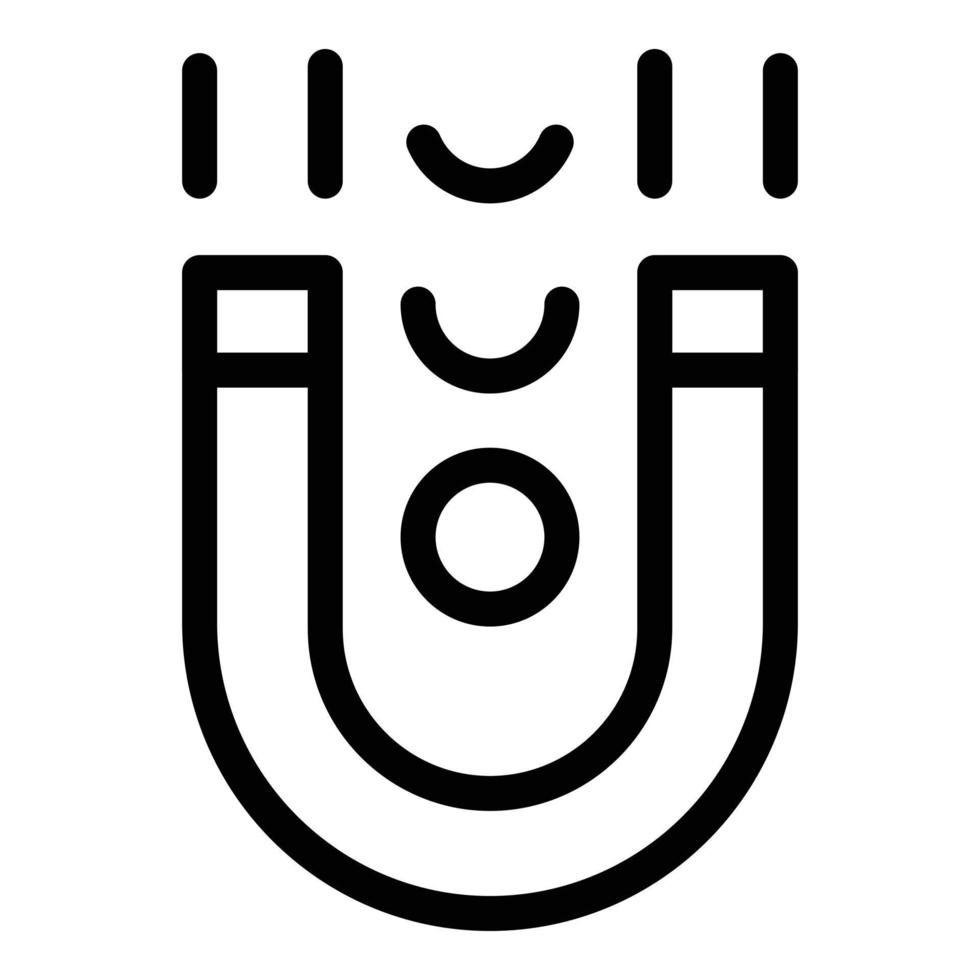 Sphäre Schwerkraftmagnet-Symbol, Umrissstil vektor