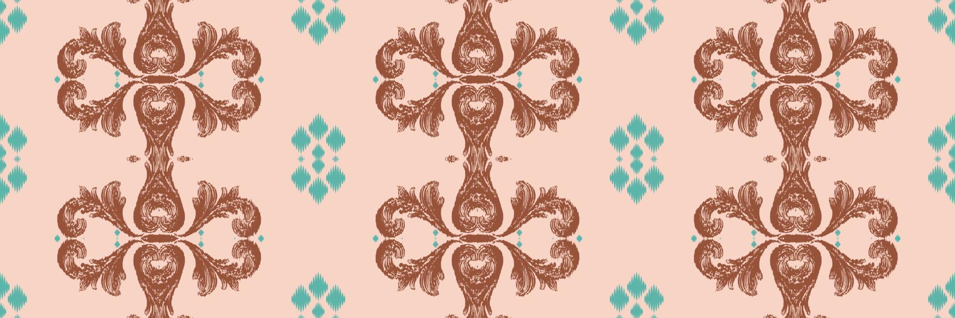 Batik Textil ethnische Ikat Textur nahtloses Muster digitales Vektordesign für Print Saree Kurti Borneo Stoffrand Pinselsymbole Musterdesigner vektor